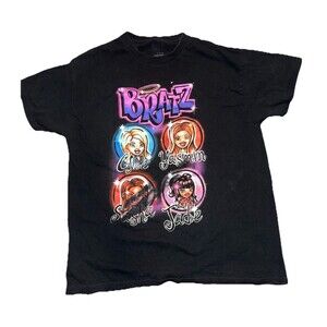 Bratz T Shirt Graphic Tee Airbrushed Cloe Yasmin Sasha Jade Black  L – Flawed